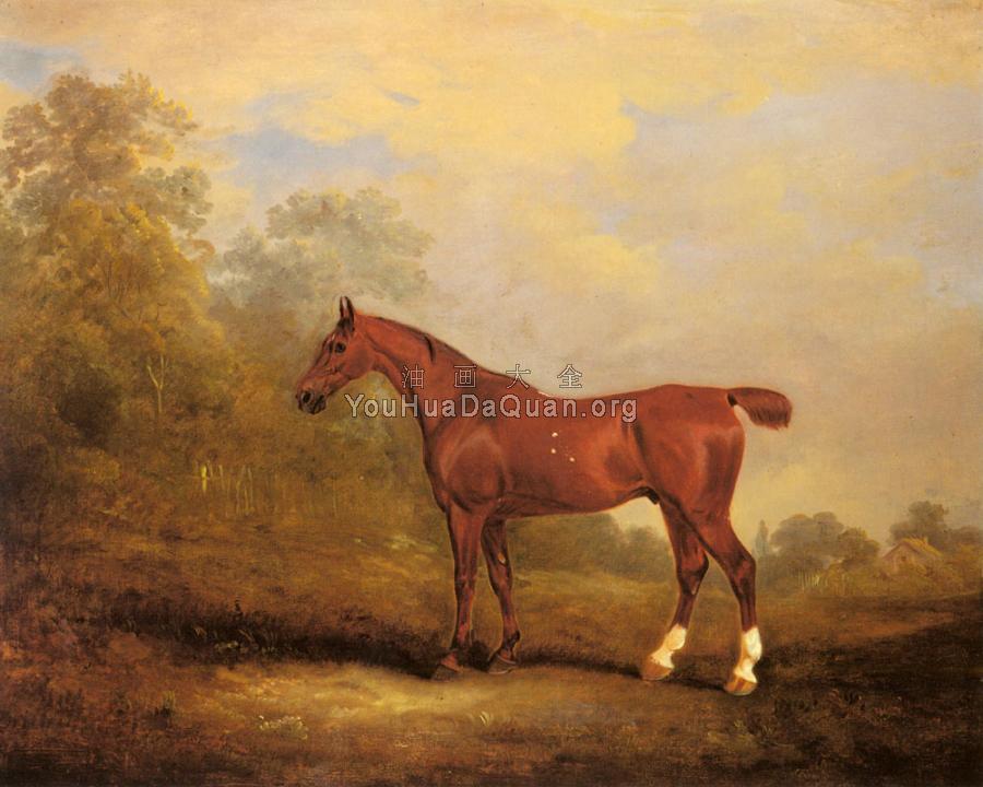 Cecil, a favorite Hunter of the Earl of Jersey in a Landscap - 约翰·弗恩利